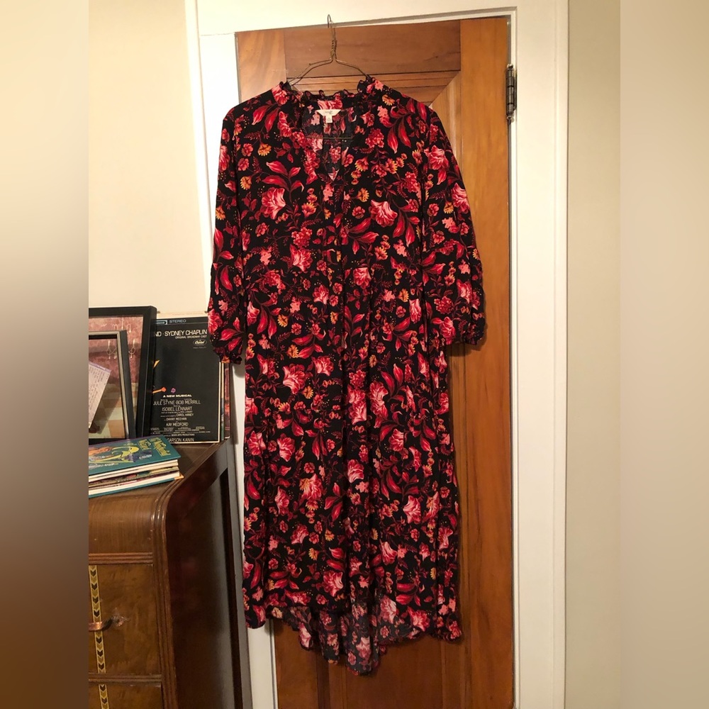 Red floral dress
